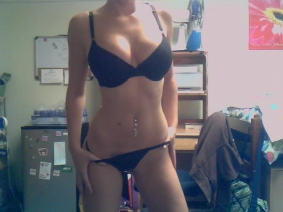 Girl showing her new bra and panties on webcam; Amateur Hot Panties 