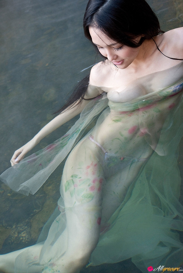 asian swimming in flowered dress; Asian Female Friendly Erotic Lingerie 