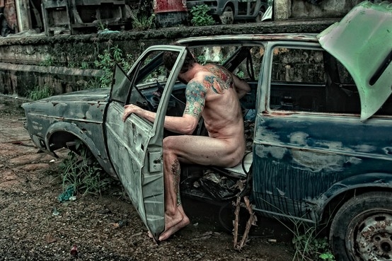 rusty car...; Men 