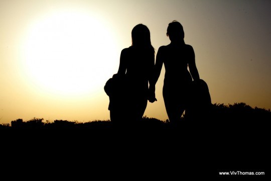 I was telling you about day two on location at our lesbian beach movie shoot – and after the volleyball and sunbathing, things started; Lesbian 