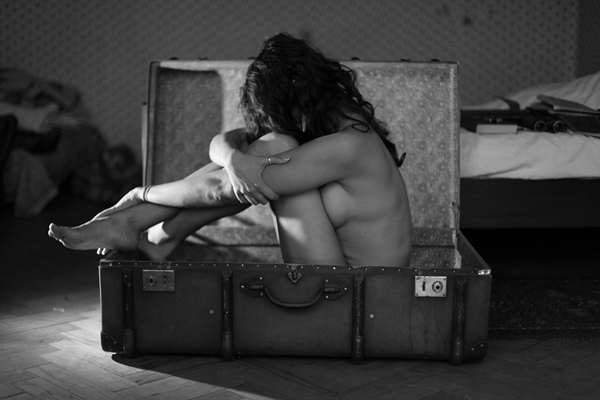 suitcase; Babe Brunette 