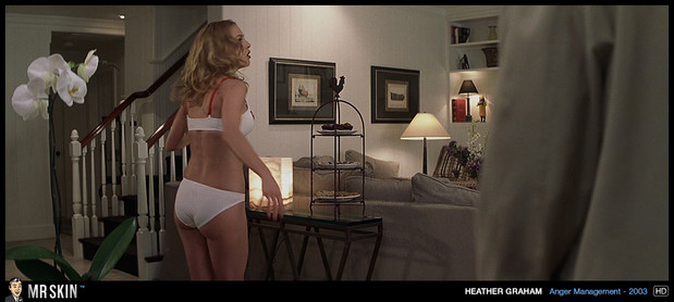 Heather Graham teasing in the living room; Celebrity 