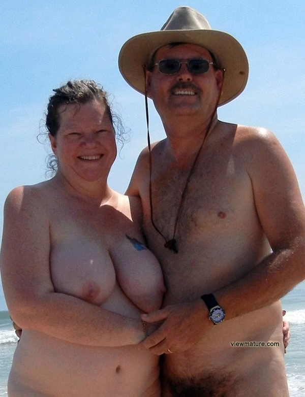 Mature couple on the beach nude; Amateur Mature 
